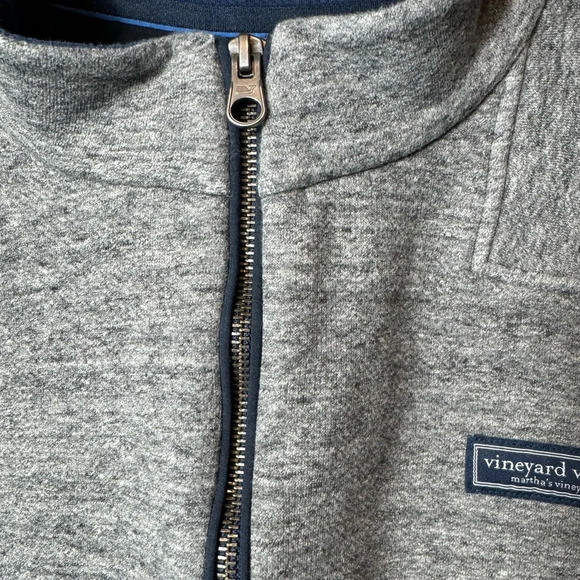 Vineyard Vines Martha’s Vineyard Shep Shirt Gray Quarter Pullover Zip XXL - Picture 3 of 8